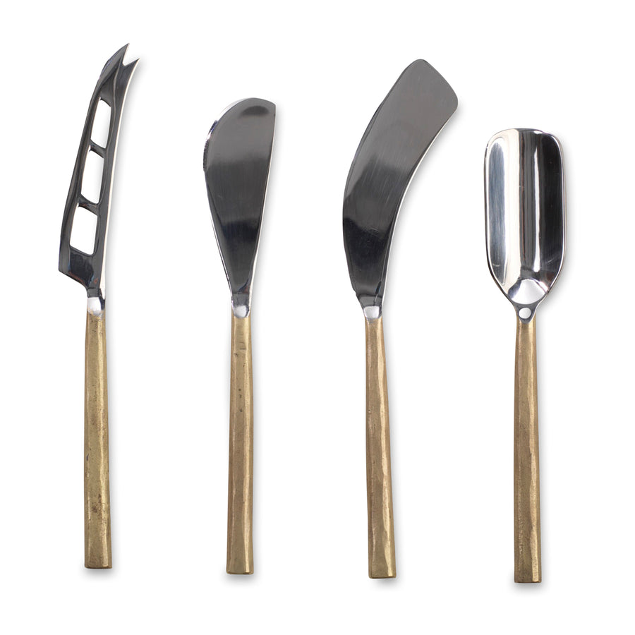 Nkuku Darsa Cheese Knife Set - Brushed Gold (Set of 4)