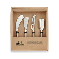 Thumbnail for Nkuku Darsa Cheese Knife Set - Brushed Gold (Set of 4)