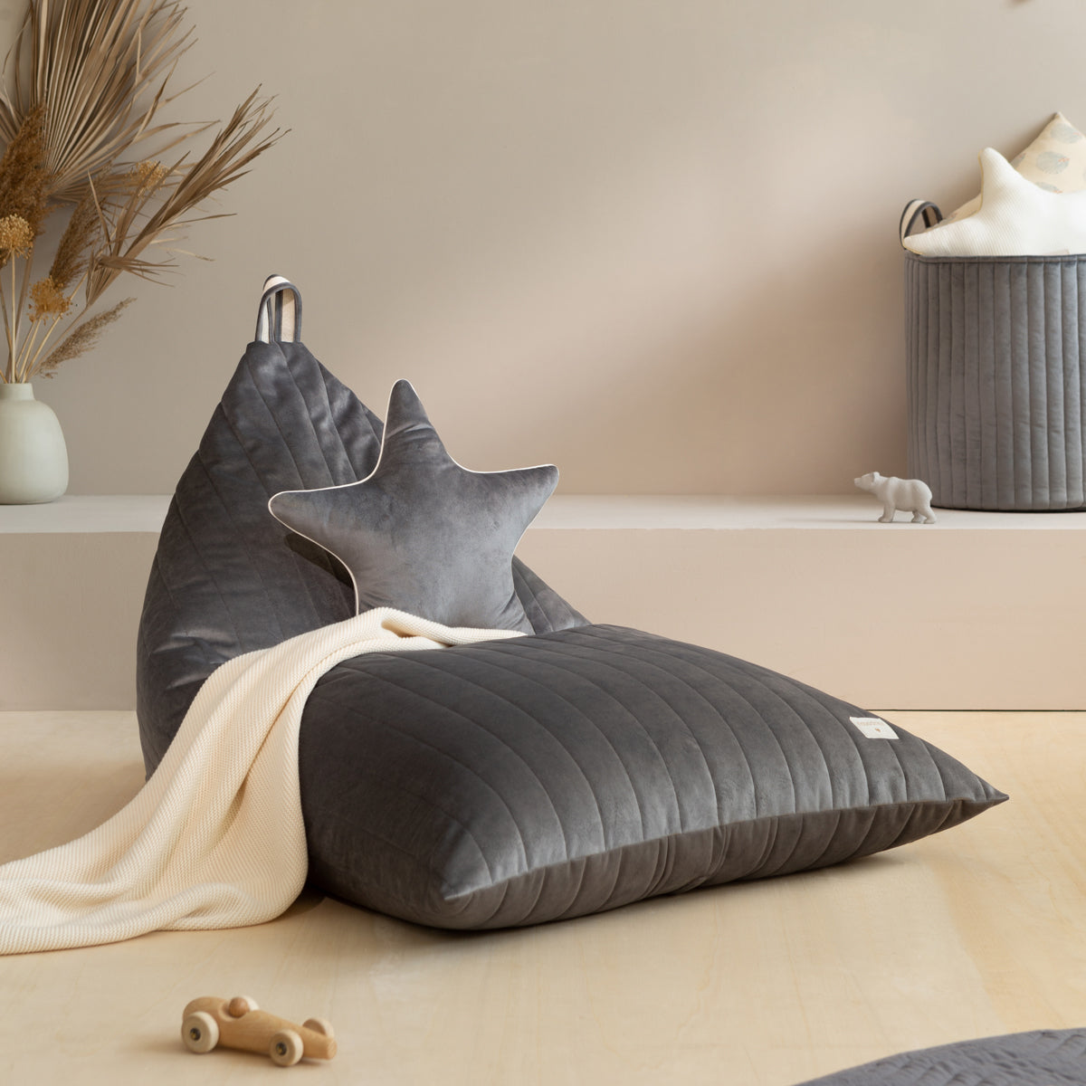 Essaouira Kid Beanbag • Slate Grey