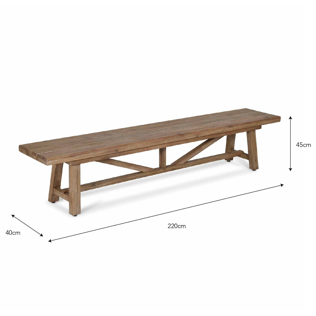 Chilford Wooden Bench Two Sizes