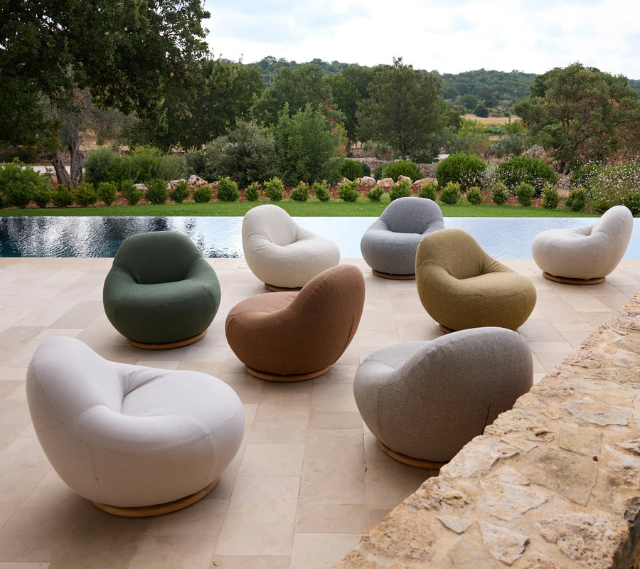 Gem Lounge Chair with Teak Swivel : Umber Brown