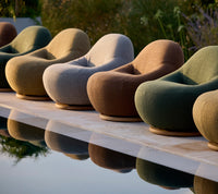Thumbnail for Gem Lounge Chair with Teak Swivel : Umber Brown