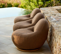 Thumbnail for Gem Lounge Chair with Teak Swivel : Umber Brown
