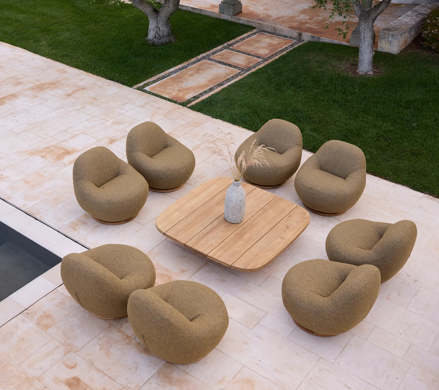 Gem Lounge Chair with Teak Swivel : Turmeric Yellow