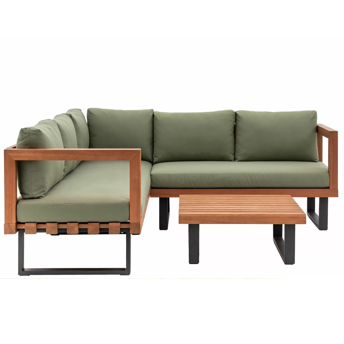Green Corner Sofa Set