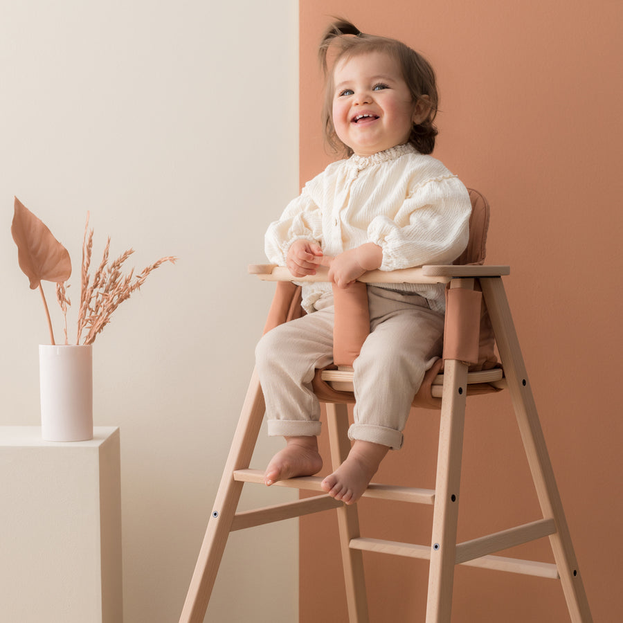 Nobodinoz Growing Green High Chair Cushion - Sienna Brown