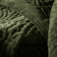 Thumbnail for Velvet Quilted Throw Sage / 140 x 220cm