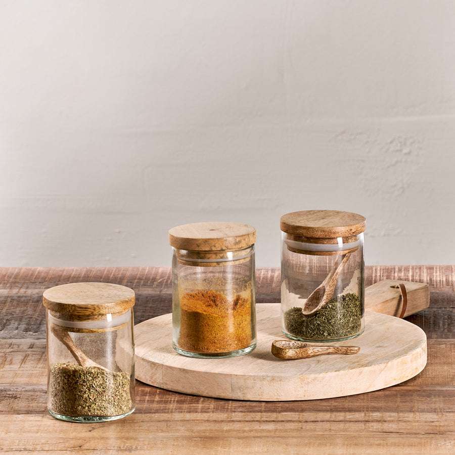 Izaan Spice Jar - Clear (Set of 3)