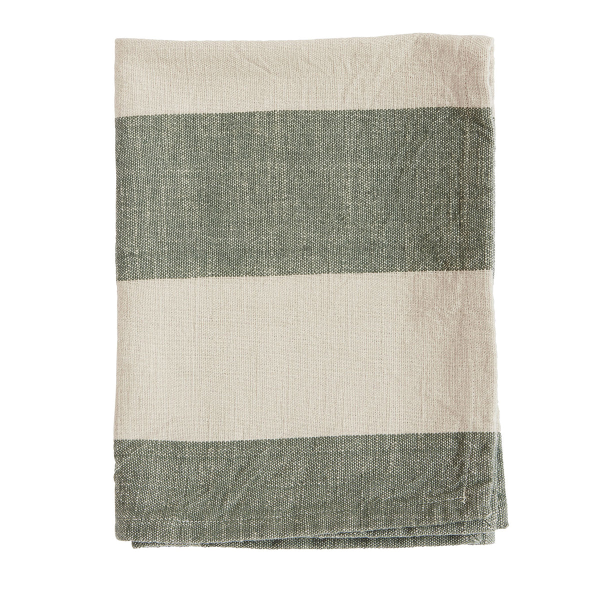 Cotton Kitchen Towel Stripe-Woven Leaf