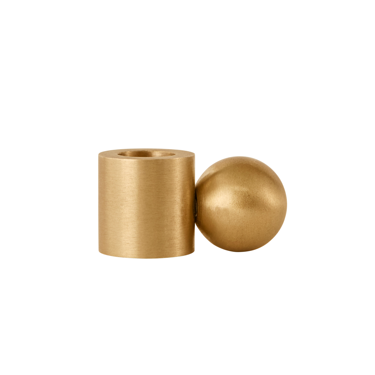 Palloa Solid Brass Candleholder Low - Brushed Brass