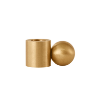 Thumbnail for Palloa Solid Brass Candleholder Low - Brushed Brass