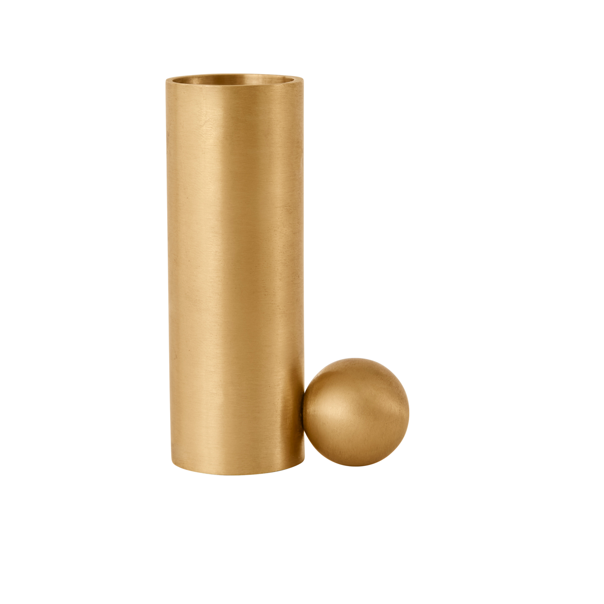 Palloa Solid Brass Candleholder High - Brushed Brass