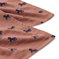 Thumbnail for Lewis Muslin Cloth 2 Pack - Horses / Dark Rosetta