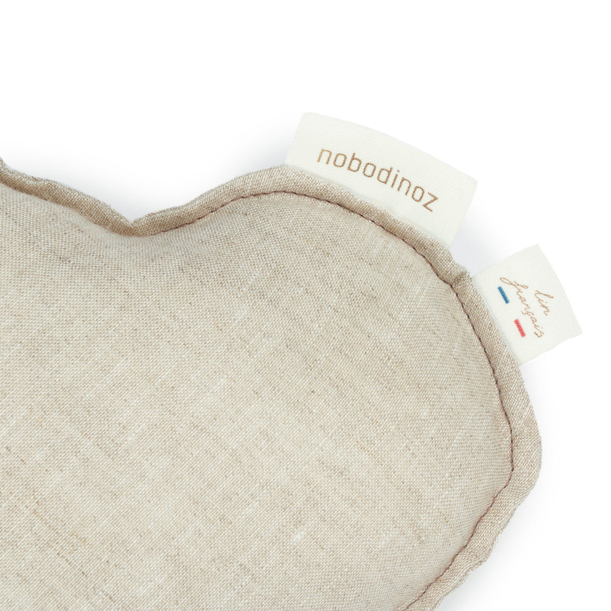 Nobodinoz Français Linen Cloud Cushion - Grey