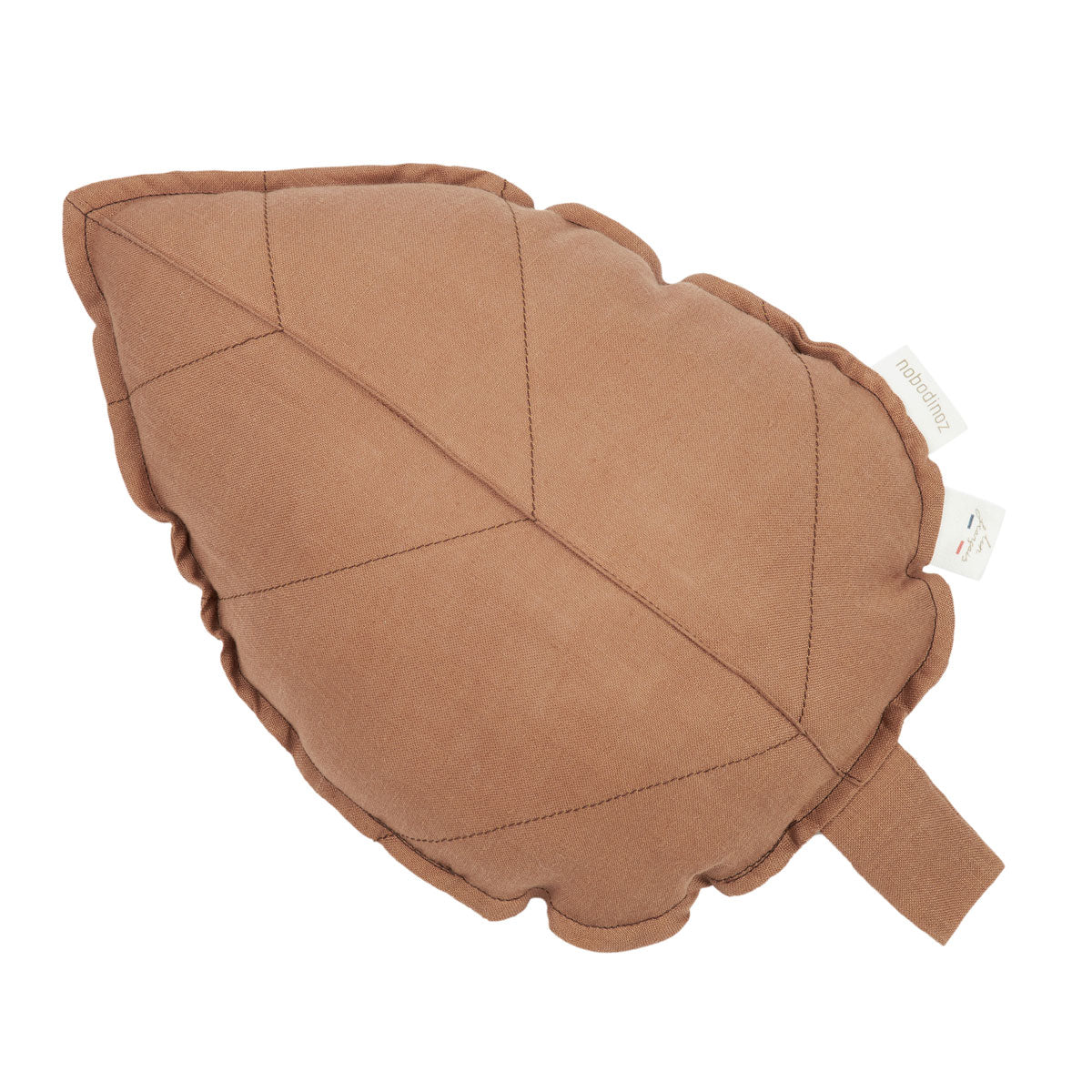 Linen Français Leaf Cushion - Noisette