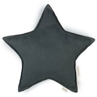 Thumbnail for Nobodinoz Français Linen Star Cushion - Green Blue