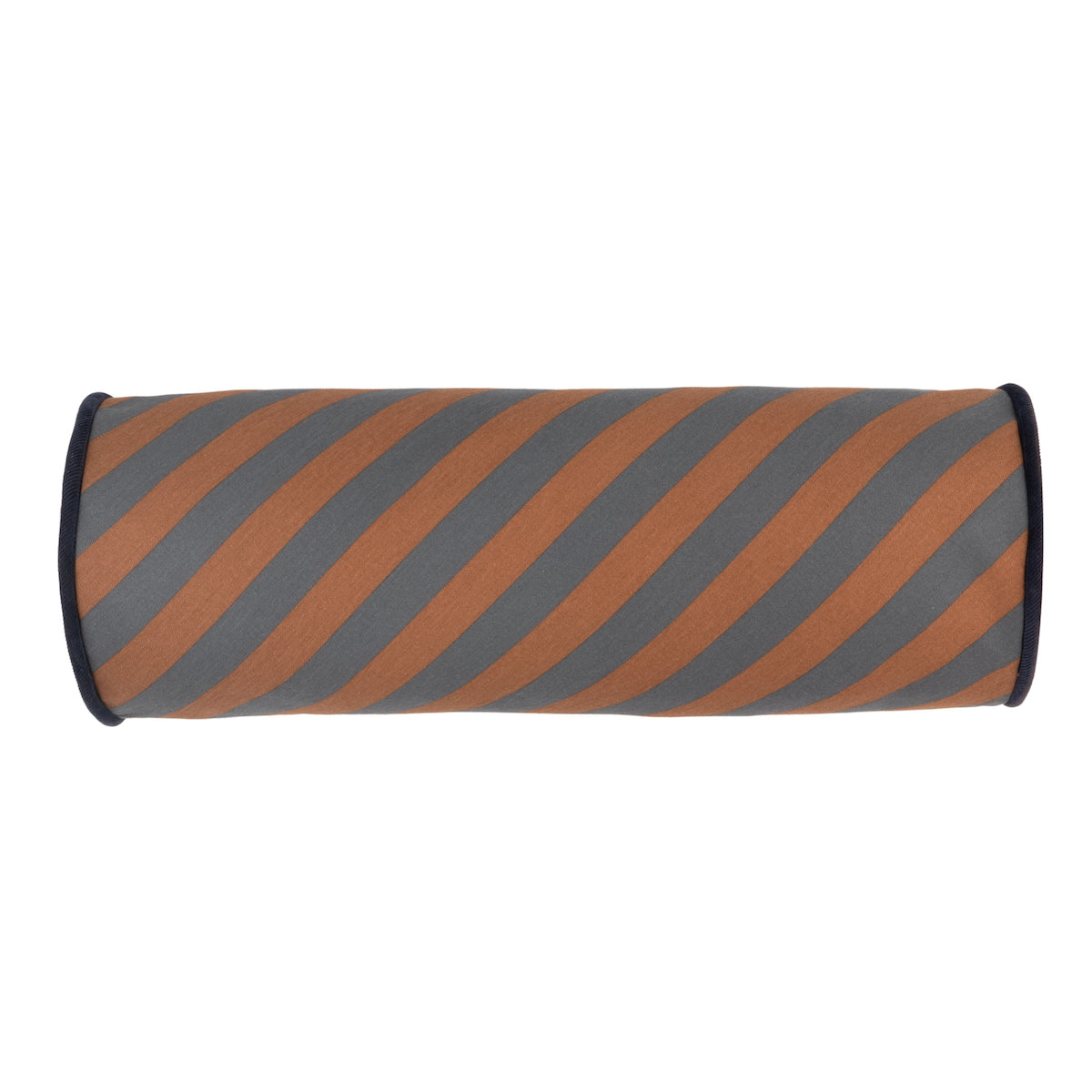 Nobodinoz Majestic Cylindric Cushion - Blue Brown Stripes