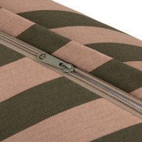 Thumbnail for Nobodinoz Majestic Cylindric Cushion - Green Taupe Stripes
