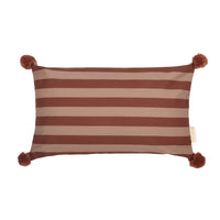 Thumbnail for Majestic Rectangular Cushion - Marsala Taupe Stripes