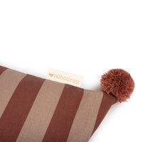 Thumbnail for Majestic Rectangular Cushion - Marsala Taupe Stripes
