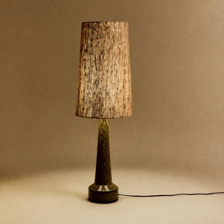 Retro Stoneware Lamp Base Mustard with Shade
