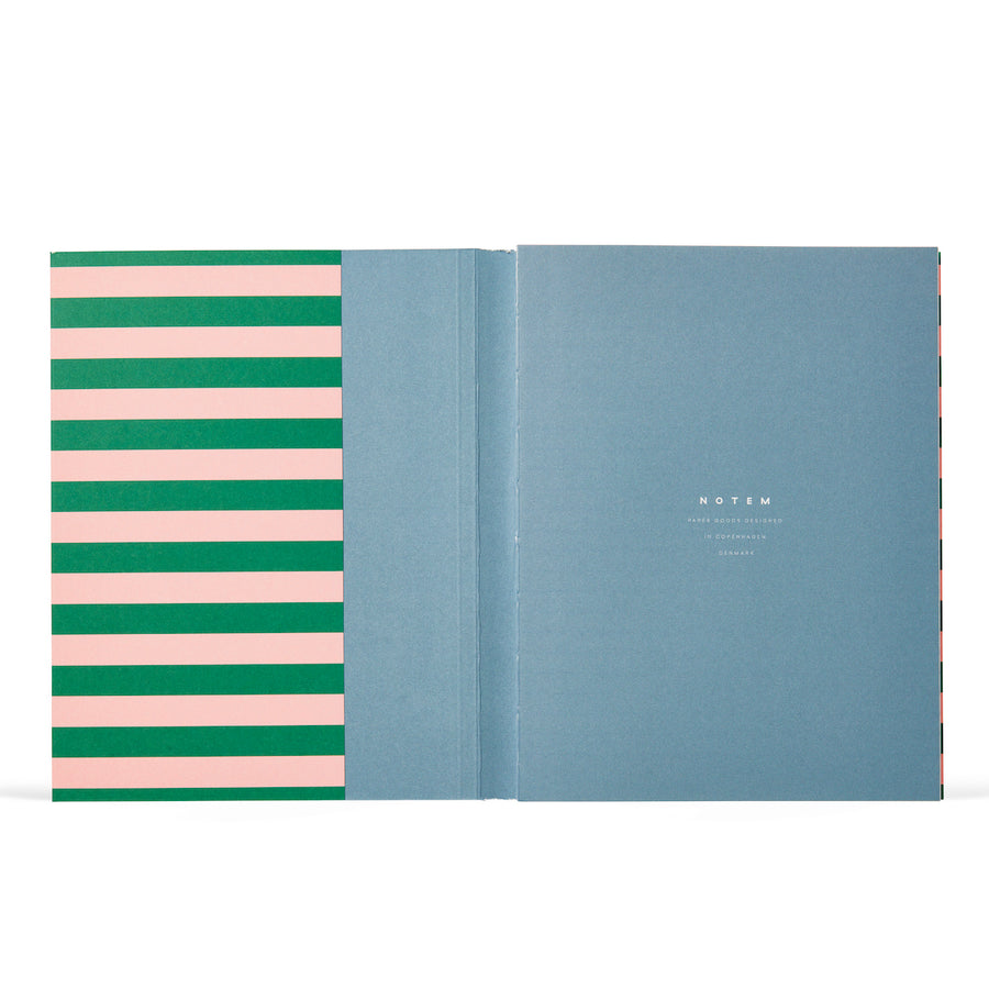 NOTEM UMA Notebook, Flat-Lay - Medium - Green & Rose