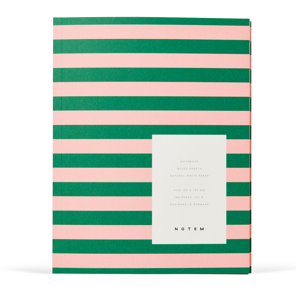 NOTEM UMA Notebook, Flat-Lay - Medium - Green & Rose