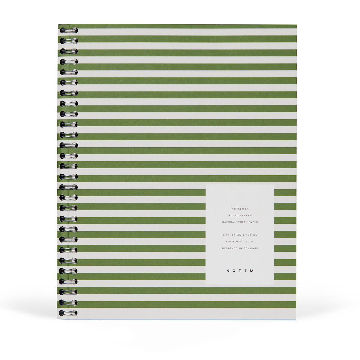 NOTEM Nela Wirebound Spiral Notebook, Large - Green