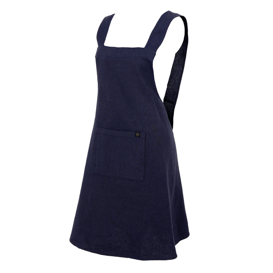 Apron Osani Linen Cotton Navy