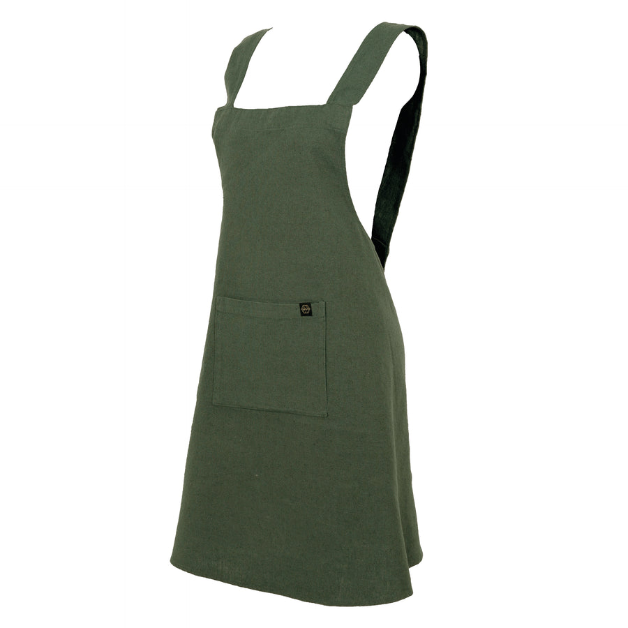 Apron Osani Linen Cotton Kaki