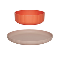 Thumbnail for Pullo Plate & Bowl Set of 2 - Rose/Apricot