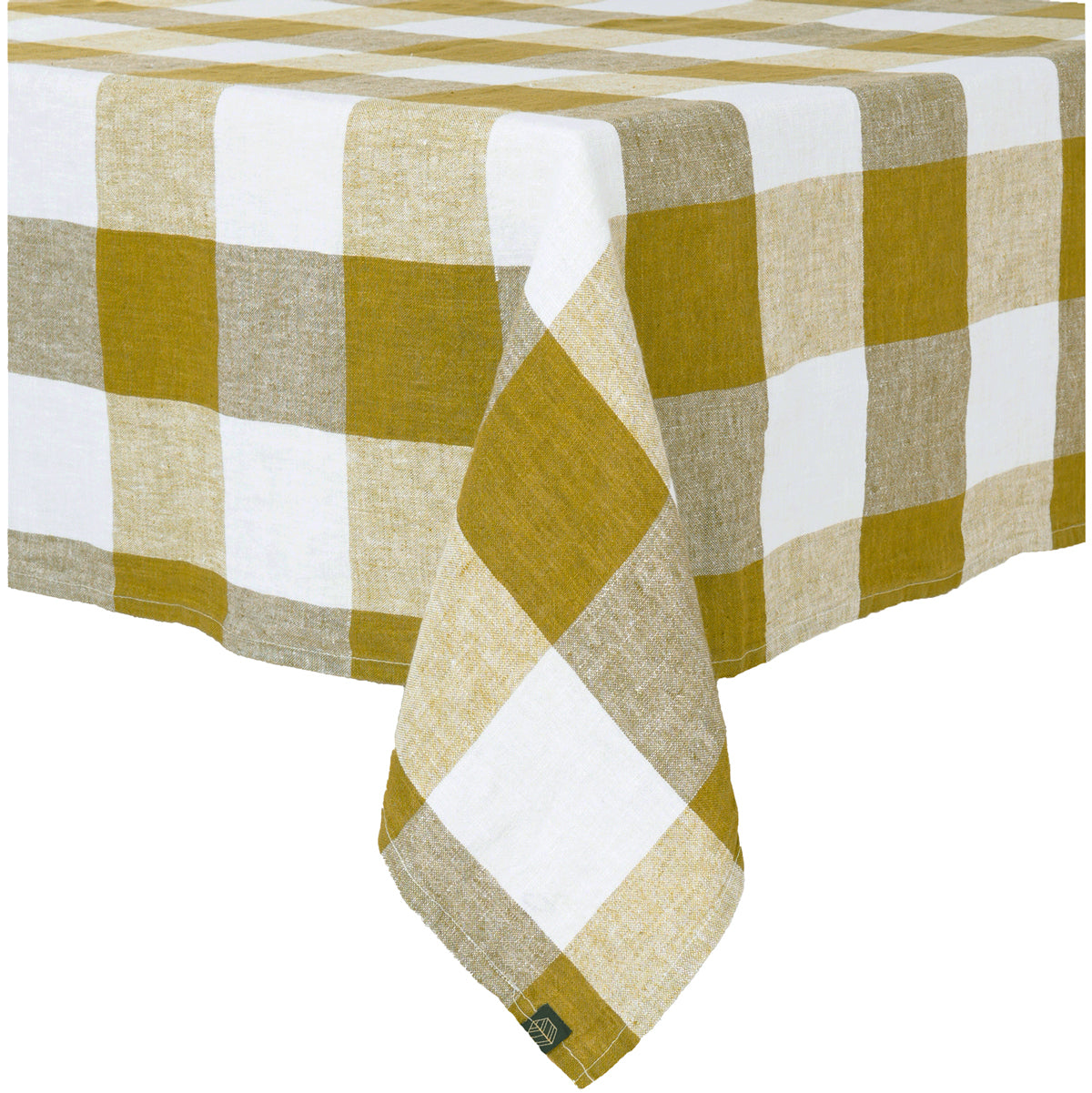 Linen Tablecloth Large Check Citrus