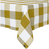 Thumbnail for Linen Tablecloth Large Check Citrus