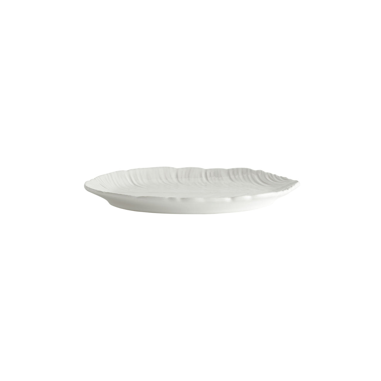 Cake Plate Leaf Glazed Earthenware