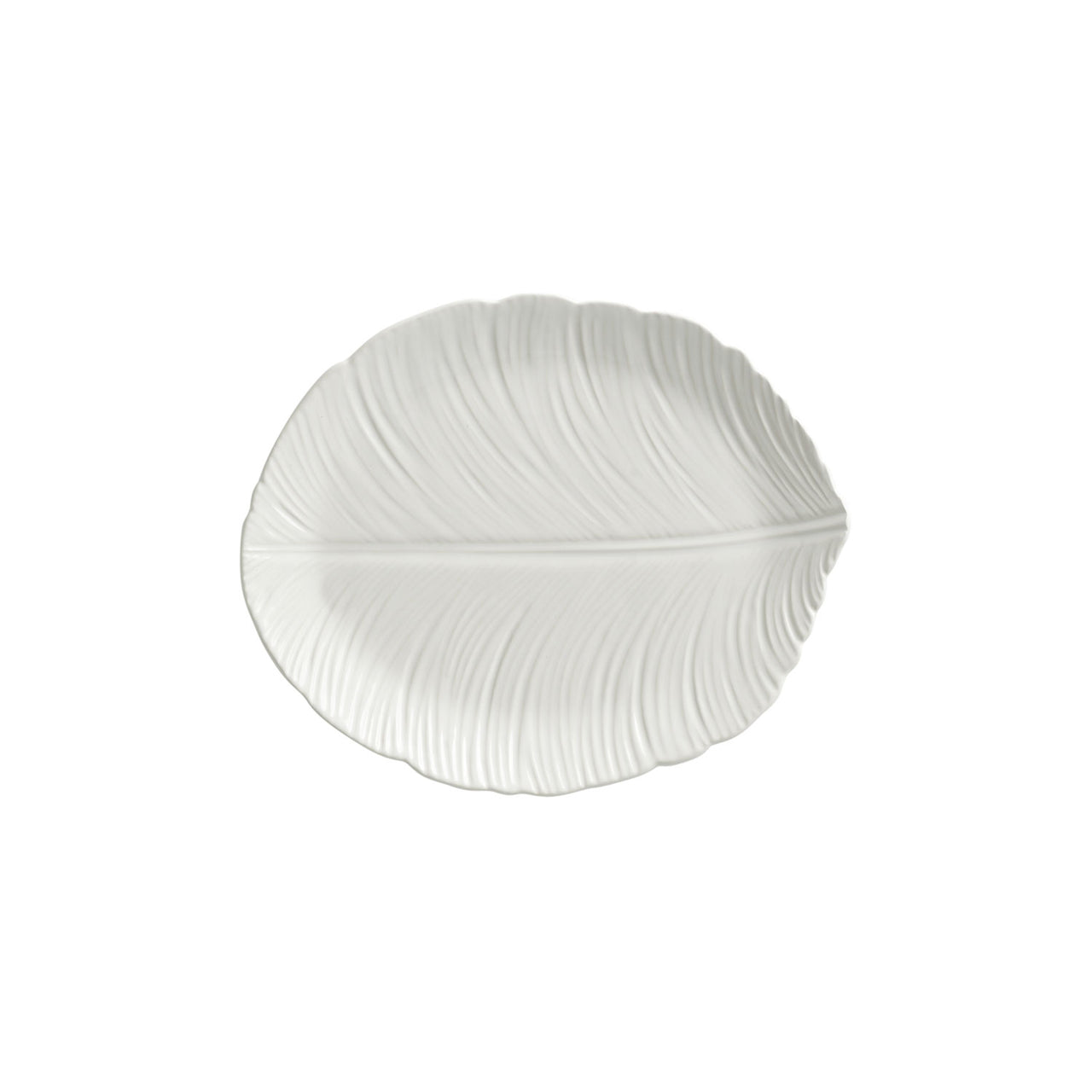 Cake Plate Leaf Glazed Earthenware