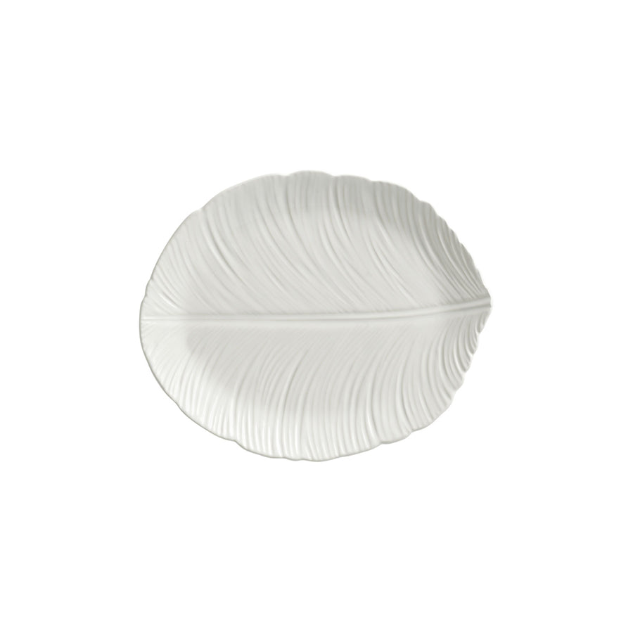 Cake Plate Leaf Glazed Earthenware