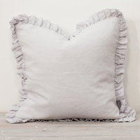 Thumbnail for Oli Ruffle Cushion - Silver Grey 40 x 40 cm