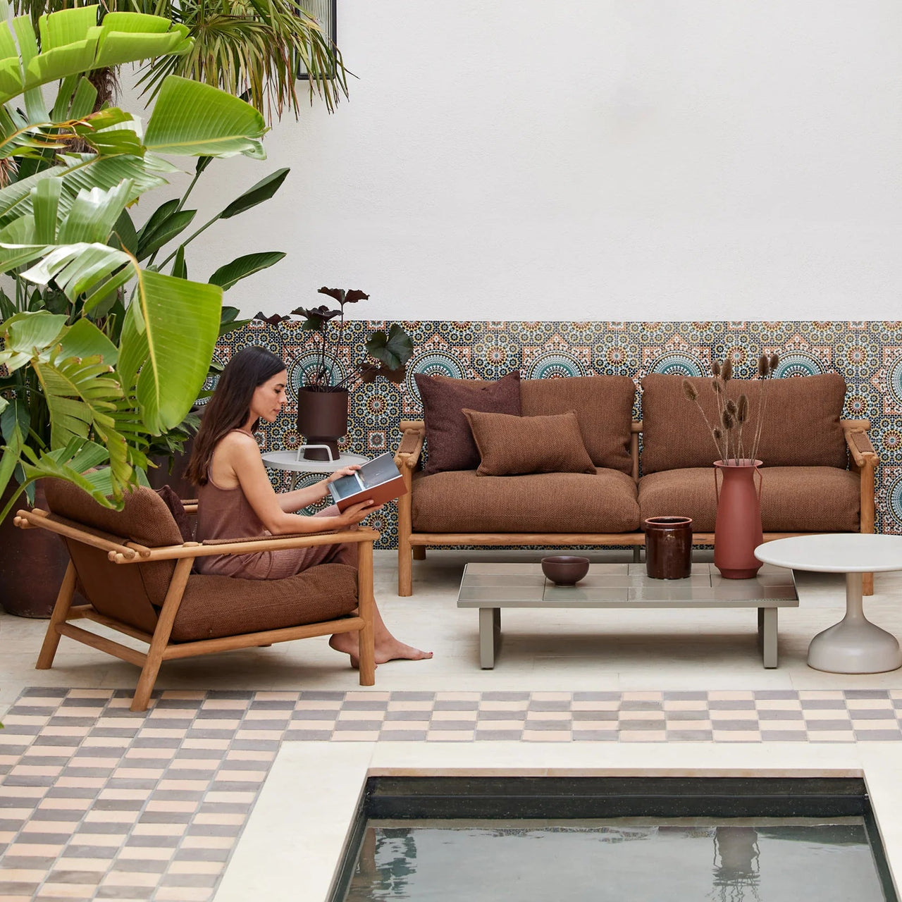 Sticks 2 Seater Sofa Teak 5 Colour Ways