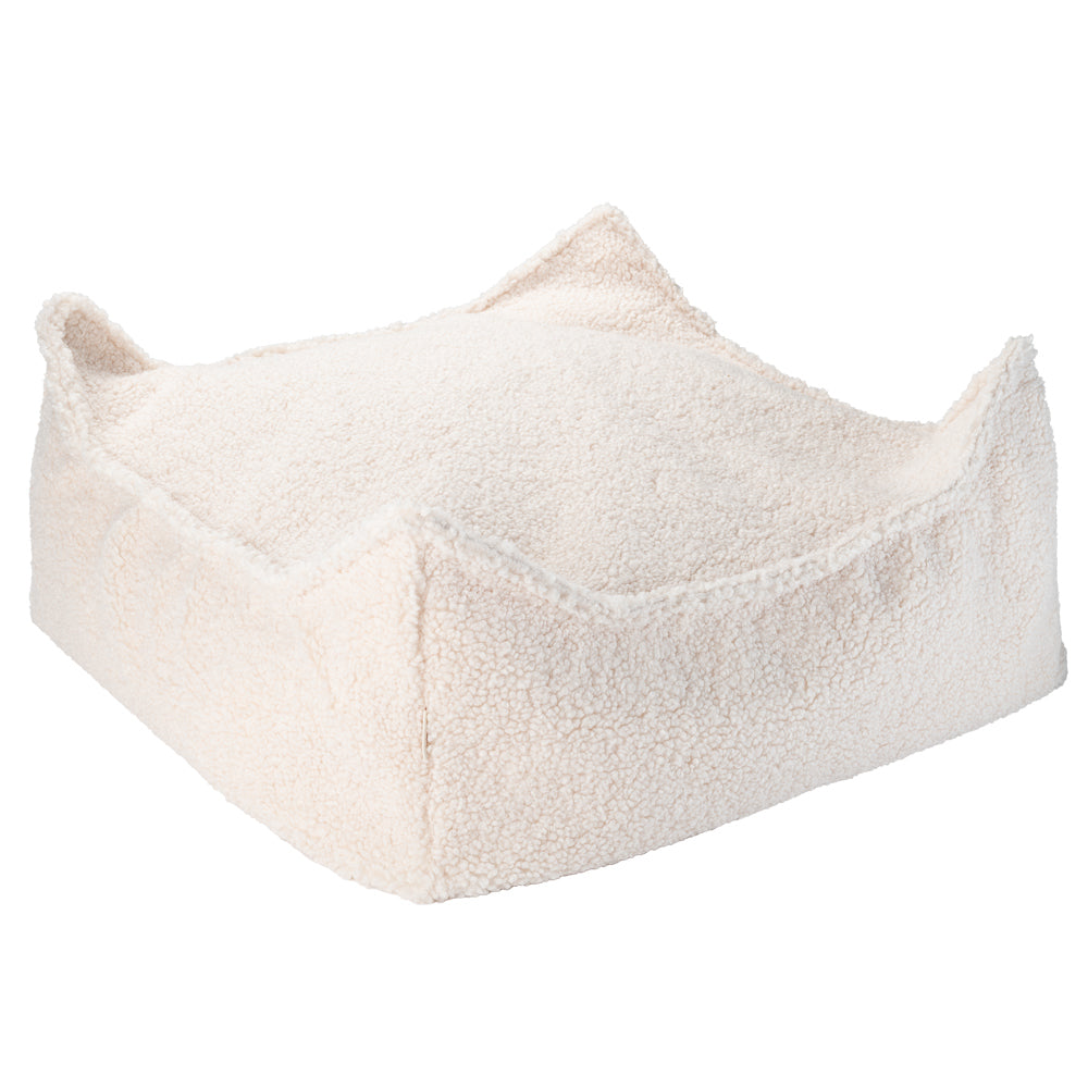 Wigiwama cream white teddy Big square Ottoman