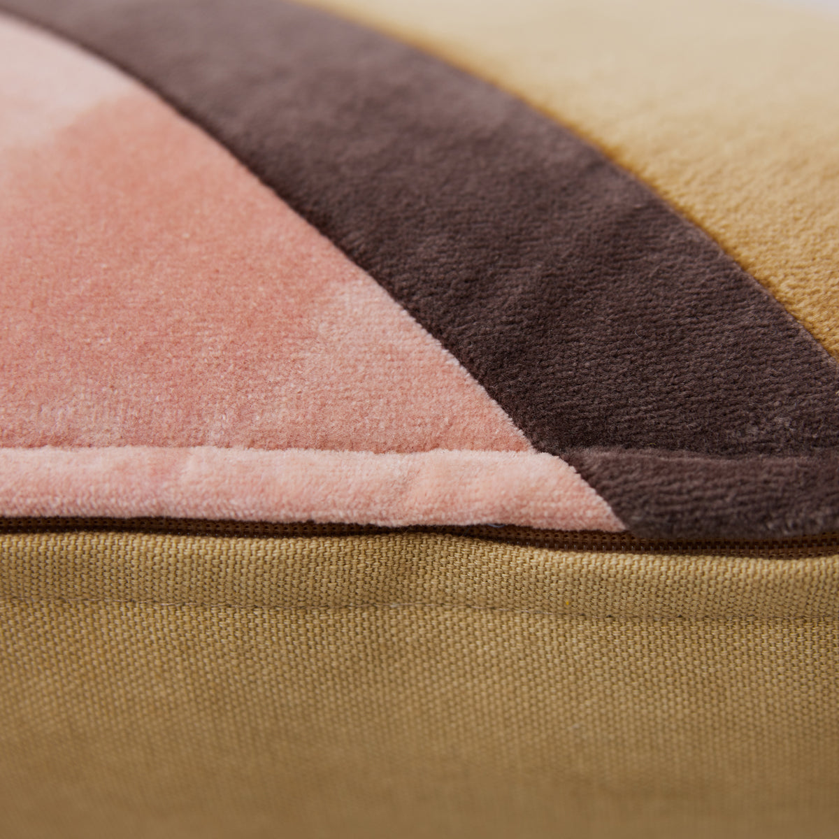 Striped Velvet Cushion Sunkissed 50 x 30cm