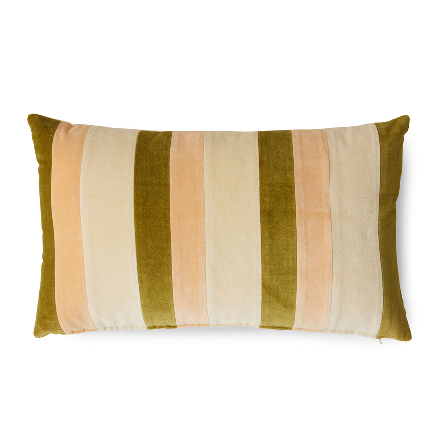 HKLiving Striped Velvet Cushion Fields 60 x 35cm TKU2195