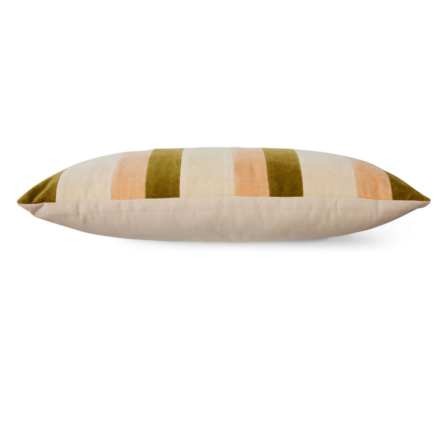 HKLiving Striped Velvet Cushion Fields 60 x 35cm TKU2195