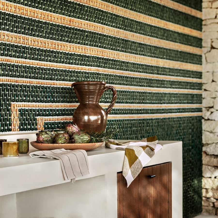 Linen Tea Towels Natural Stripe