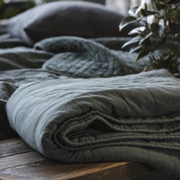 Thumbnail for Vintage Quilt Bedspread Spruce Blue