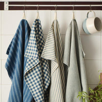 Thumbnail for Tea Towel Samuel Dark Blue w/Thin Natural Stripes