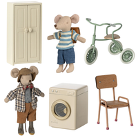 Thumbnail for Maileg Utility Bundle with Grandad Mouse and Big Brother Mouse with Tricycle