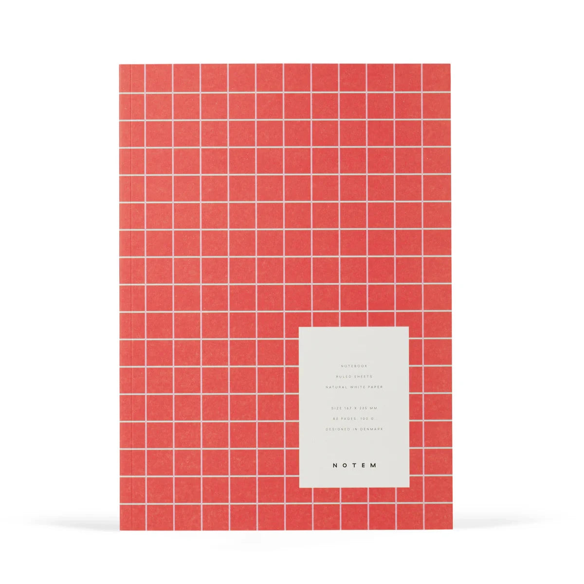 NOTEM Vita Notebook, Medium - Orange Grid