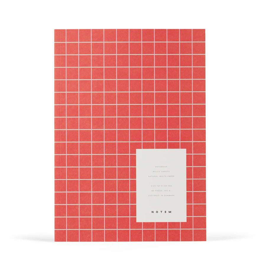 NOTEM Vita Notebook, Medium - Orange Grid