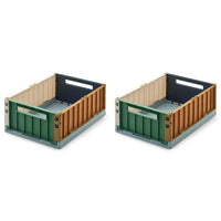 Thumbnail for Weston Medium Storage Boxes Sea Blue Multi Set of 2