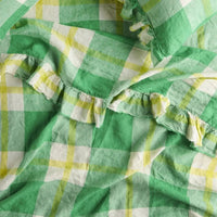 Thumbnail for Society of Wanderers Zest Check Ruffle Flat Sheet French Linen